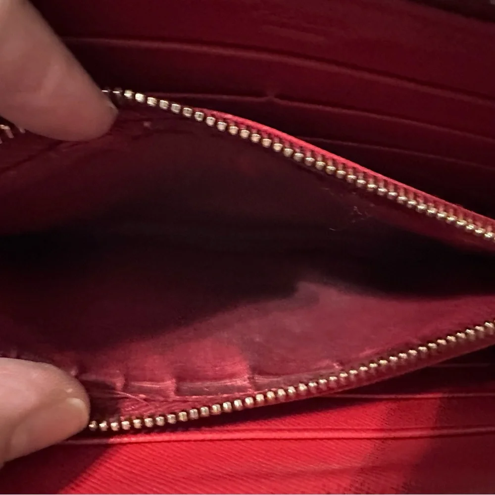 Fair Condition Prada wallet orangey/redish needs some work - Picture 9 of 14